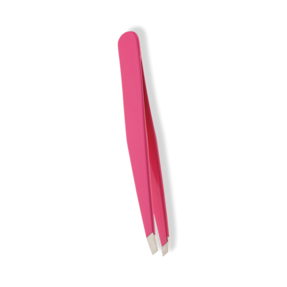 Precision Slant Tip Eyebrow Tweezers — Hot Pink