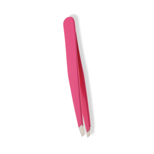 Precision Slant Tip Eyebrow Tweezers — Hot Pink